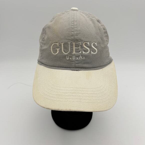 Vintage Guess U.S.A Two Tone Snapback Baseball Cap Hat - Picture 1 of 12
